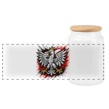 Polen Polska Adler Flagge Patriotismus Geschenk - Panorama Keksdose mit Holzdeckel - Weiß - Vorne