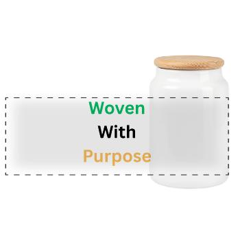 Woven Purpose Inspirational Graphic - Panoramic Cookie Jar with Wooden Lid - white - Front