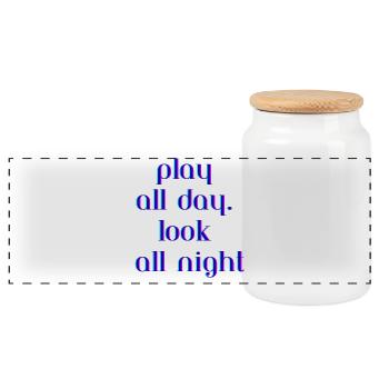 Vibrant Neon Text Quote Design - Panoramic Cookie Jar with Wooden Lid - white - Front