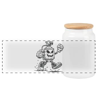 Skull Grenade - Panoramic Cookie Jar with Wooden Lid - white - Front