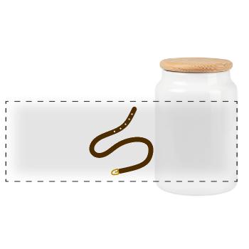 Élégante ceinture marron design monochrome - Boîte à biscuits avec couvercle en bois - blanc - Devant