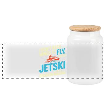 Jetski Rider Drôle de Prise de Décision Citation - Boîte à biscuits avec couvercle en bois - blanc - Devant