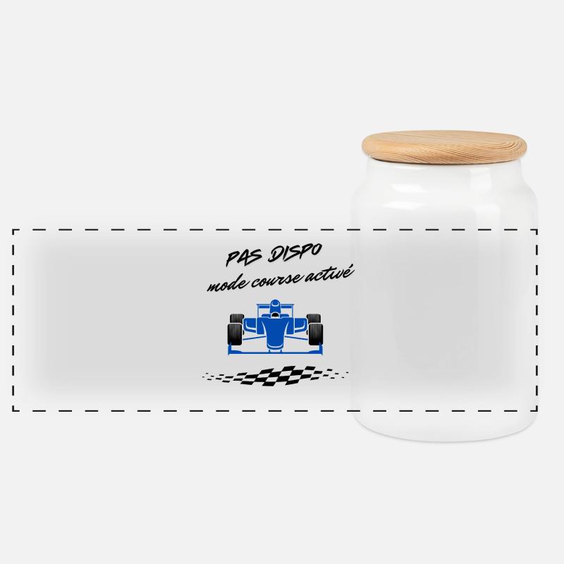 Motorsport-Design - Panorama Keksdose mit Holzdeckel - Weiß