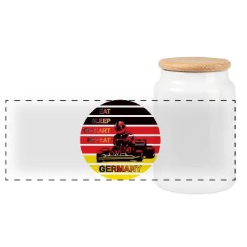Motorsport und Alltag Motiv in Deutschland - Panorama Keksdose mit Holzdeckel - Weiß - Vorne