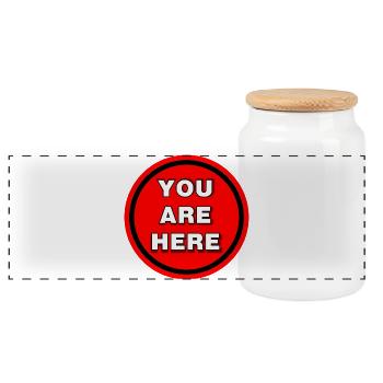 You Are Here - Panoramic Cookie Jar with Wooden Lid - white - Front