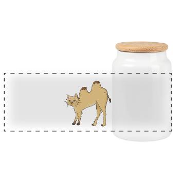 Cat-meau - Panorama Keksdose mit Holzdeckel - Weiß - Vorne