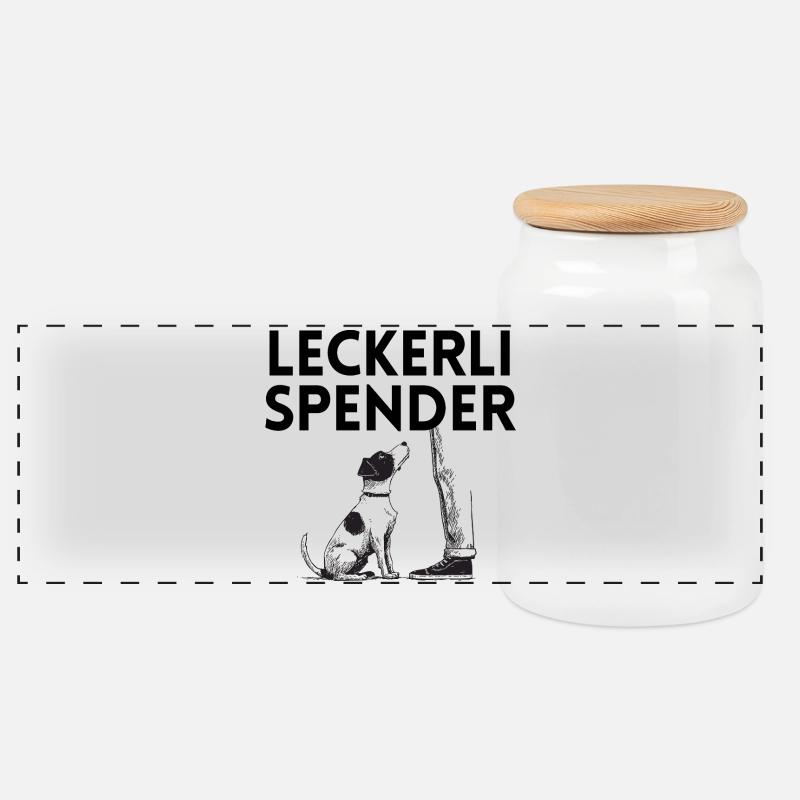 Leckerli-Spender - Panorama Keksdose mit Holzdeckel - Weiß