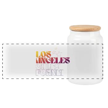 Conception vibrante du paysage urbain de Los Angeles - Boîte à biscuits avec couvercle en bois - blanc - Devant