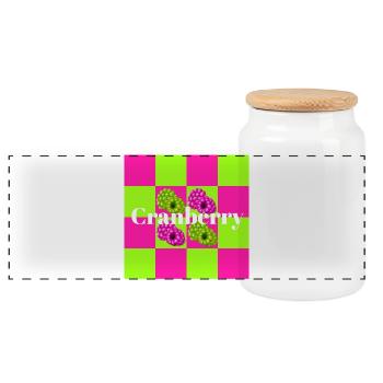 Beere & Farbenspiel Funkelndes Muster - Panorama Keksdose mit Holzdeckel - Weiß - Vorne