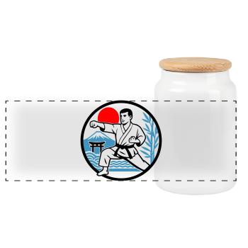 Karaté Nature - Boîte à biscuits avec couvercle en bois - blanc - Devant