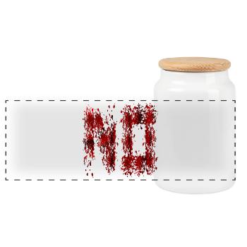 Blood Splatter Halloween Costume - Panoramic Cookie Jar with Wooden Lid - white - Front