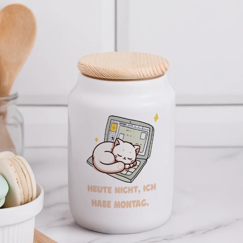 Non oggi, è lunedì Biscottiera con coperchio in legno