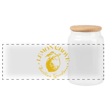 Conception de l’insigne du producteur de citron - Boîte à biscuits avec couvercle en bois - blanc - Devant