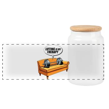 Lift est ma conception de canapé de thérapie - Boîte à biscuits avec couvercle en bois - blanc - Devant
