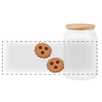 Biscuits fourrés à la confiture de Spitzbuben - Boîte à biscuits avec couvercle en bois - blanc - Devant
