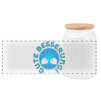 GET WELL SOON COUPLES HEDGEHOGS - Panoramic Cookie Jar with Wooden Lid - white - Front