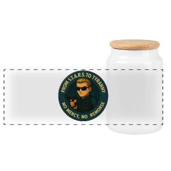 From S.T.A.R.S. to Tyranny - Boîte à biscuits avec couvercle en bois - blanc - Devant