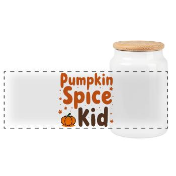 Pumpkin Spice Kid Spruch Zitat                  - Panorama Keksdose mit Holzdeckel - Weiß - Vorne
