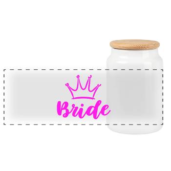 Conception de la mariée pour l’enterrement de vie de jeune fille Enterrement de vie de jeune fille - Boîte à biscuits avec couvercle en bois - blanc - Devant