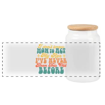 Age is just a number Motivational T-shirt - Panoramic Cookie Jar with Wooden Lid - white - Front