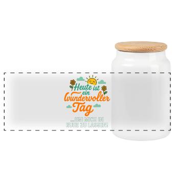Conception de citation inspirante avec du soleil - Boîte à biscuits avec couvercle en bois - blanc - Devant