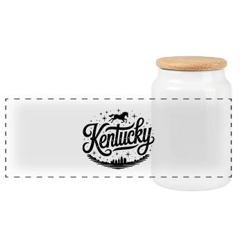 Kentucky - Souvenir USA State Design - Boîte à biscuits avec couvercle en bois - blanc - Devant