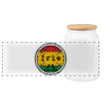 Reggae Irie - Boîte à biscuits avec couvercle en bois - blanc - Devant