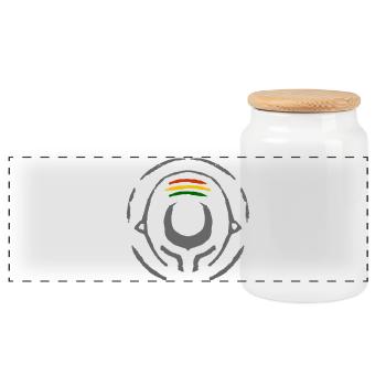 Motif abstrait de cercle Reggae - Boîte à biscuits avec couvercle en bois - blanc - Devant