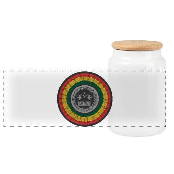 Conception de bijoux du zodiaque rastafari - Boîte à biscuits avec couvercle en bois - blanc - Devant