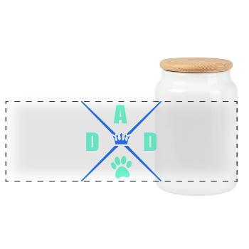 Dad Dog - Panorama Keksdose mit Holzdeckel - Weiß - Vorne