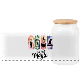 C’est juste de la magie mystique sorcellerie symbole œuvre d’art - Boîte à biscuits avec couvercle en bois - blanc - Devant