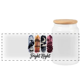 Nuit mystique et scène de la nature - Boîte à biscuits avec couvercle en bois - blanc - Devant
