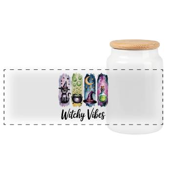 Collection de potions magiques Witchy Vibes - Boîte à biscuits avec couvercle en bois - blanc - Devant