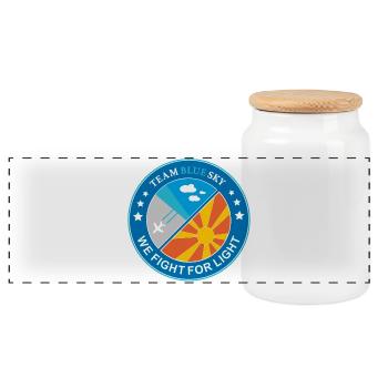 Light Warrior Badge Summer Sun Blue Sky - Panoramic Cookie Jar with Wooden Lid - white - Front
