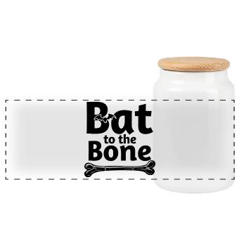 Bat to the Bone - Halloween Fledermaus - Panorama Keksdose mit Holzdeckel - Weiß - Vorne