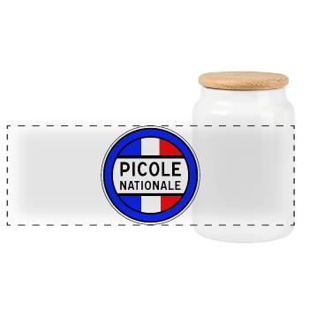 Picole Nationale nouveau design - Boîte à biscuits avec couvercle en bois - blanc - Devant