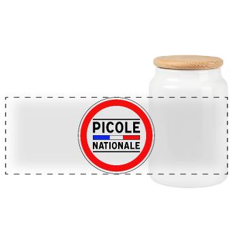 Picole Nationale nouveau design - Boîte à biscuits avec couvercle en bois - blanc - Devant