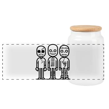 zombie_3 - Panoramic Cookie Jar with Wooden Lid - white - Front
