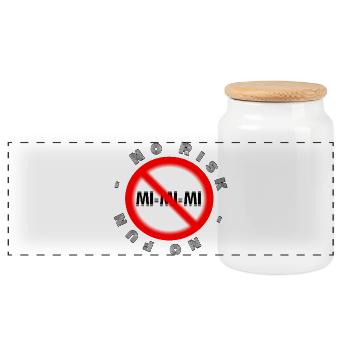 Achievement RISKO NO FUN MI MI MI - Panoramic Cookie Jar with Wooden Lid - white - Front