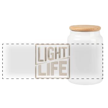 Christian Light Life Faith Hope - Panoramic Cookie Jar with Wooden Lid - white - Front