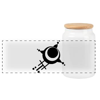 Sigil du voyageur extraterrestre - Boîte à biscuits avec couvercle en bois - blanc - Devant