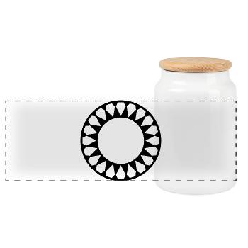 Conception de l’engrenage de l’étoile cosmique - Boîte à biscuits avec couvercle en bois - blanc - Devant