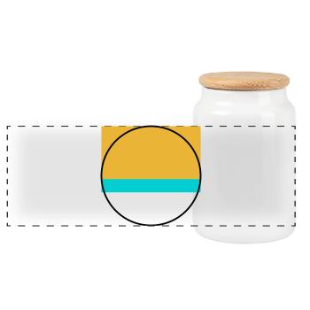 Minimalistischer Sonnenuntergang über dem Meer - Panorama Keksdose mit Holzdeckel - Weiß - Vorne