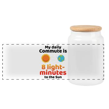 My Daily Commute To Sun  - Panoramic Cookie Jar with Wooden Lid - white - Front