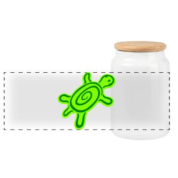 motif de carapace de tortue en spirale mignon - Boîte à biscuits avec couvercle en bois - blanc - Devant