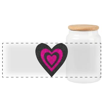 Cœurs  - Boîte à biscuits avec couvercle en bois - blanc - Devant