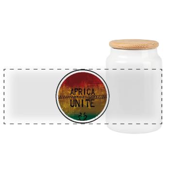 Design ethnique reggae Africa Unite - Boîte à biscuits avec couvercle en bois - blanc - Devant