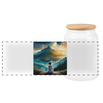 The world is full of wonders - Panoramic Cookie Jar with Wooden Lid - white - Front