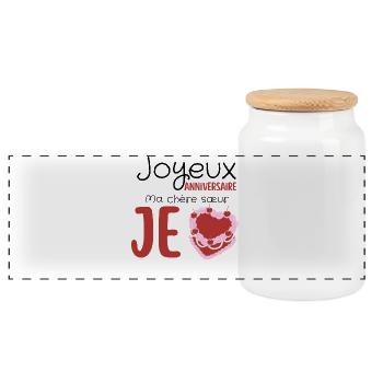 Joyeux anniversaire  - Boîte à biscuits avec couvercle en bois - blanc - Devant