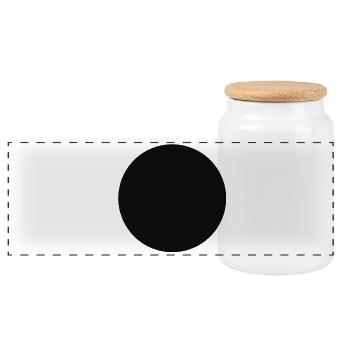 Motif abstrait de géométrie noire - Boîte à biscuits avec couvercle en bois - blanc - Devant